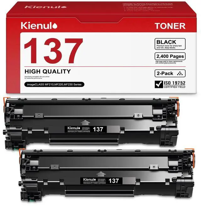 Main image of 137 Black Toner Cartridge 2-Pack Replacement for Canon CRG-137 Toner Compatible with imageCLASS MF210 MF220 MF230 MF240 Series, LBP151dw, D570 Printer, 9435B001AA