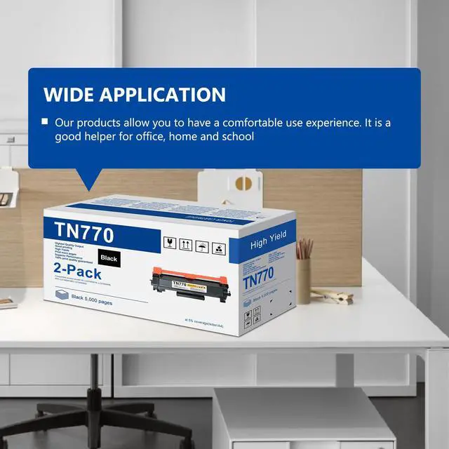Alt view image 6 of 7 - TN770 TN-770 High Yield Toner Cartridge Replacement for Brother TN 770 Black Toner Cartridge for HL-L2370DW HL-L2370DWXL MFC-L2750DW MFC-L2750DWXL Printer (Up to 5000 Pages,2-Pack)