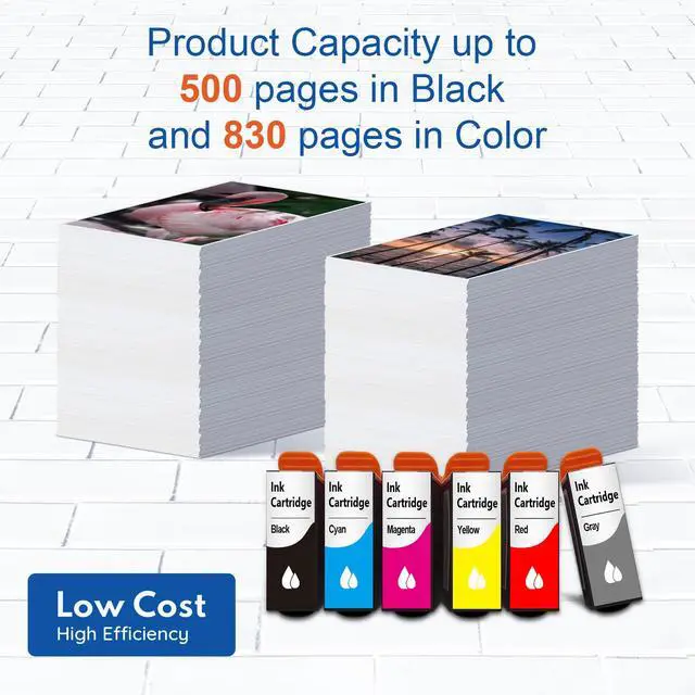 Alt view image 3 of 7 - High Yield Ink Cartridges 6-Pack for Expression Photo XP-15000 Printer | compatible with XP-15000 printer (1 Black,1 cyan,1 Magenta,1 Yellow,1 Red,1 Gray)