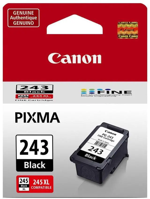 Alt view image 2 of 2 - 3 Pack PG-243 Black Ink Cartridge for PIXMA IP, MX, MG, TS, and TR Series Printers - 5.6ml