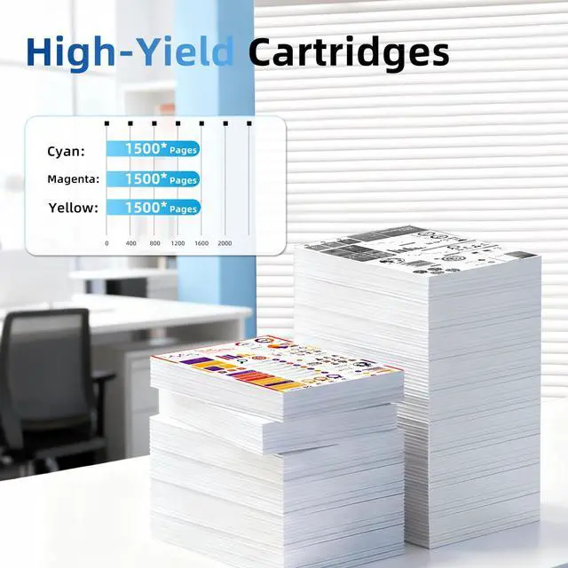 Alt view image 3 of 7 - 951XL High Yield Ink Cartridge Replacement for HP951XL HP951 951 XL Combo Pack Compatible with HP officejet pro 8600 8100 8610 8615 8616 8620 (Cyan Magenta Yellow 3 Pack)
