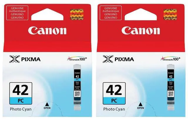 Main image of CLI-42 Photo Cyan Ink Cartridge for Pixma PRO-100 Inkjet Photo Printer, 2-Pack