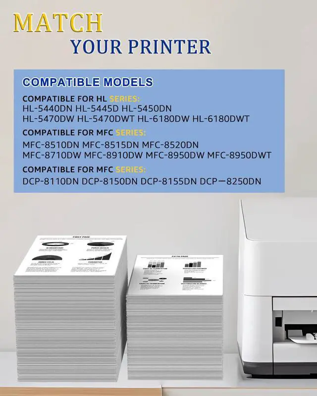 Alt view image 2 of 7 - High Yield Compatible Toner Cartridge Replacement Compatible for TN720 TN750 TN-750 Work with HL5450DN HL5470DW HL6180DW DCP8110DN MFC8510DN MFC-8950DW MFC8910DW Printer (Black,3 Pack)