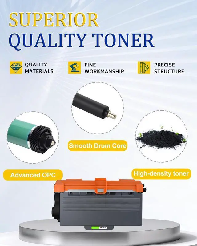 Alt view image 5 of 7 - High Yield Compatible Toner Cartridge Replacement Compatible for TN720 TN750 TN-750 Work with HL5450DN HL5470DW HL6180DW DCP8110DN MFC8510DN MFC-8950DW MFC8910DW Printer (Black,3 Pack)
