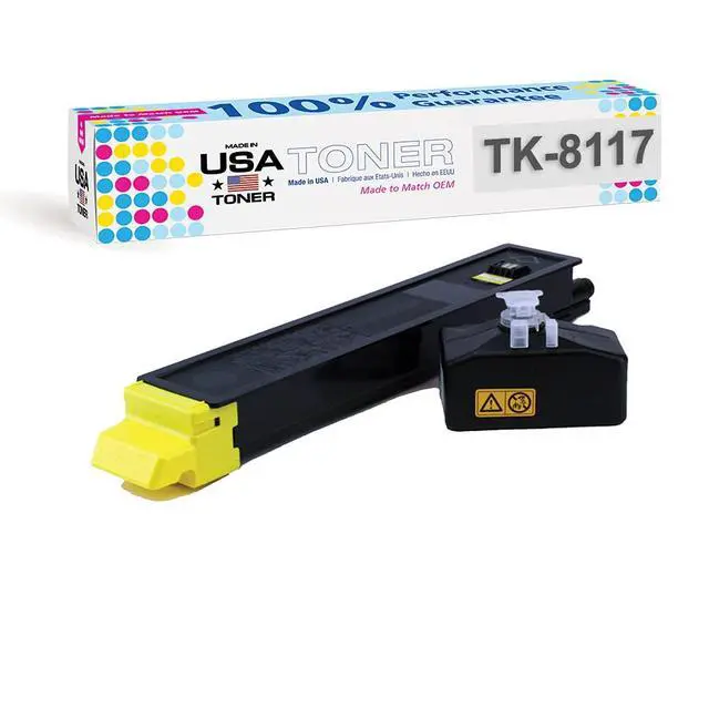 Alt view image 4 of 7 - Compatible Replacement for use in Kyocera Ecosys M8130cidn, Ecosys M8124cidn, TK-8117, TK-8117C, TK-8117M, TK-8117Y, TK-8117K (Cyan, Magenta, Yellow, Black, 4-Pack)