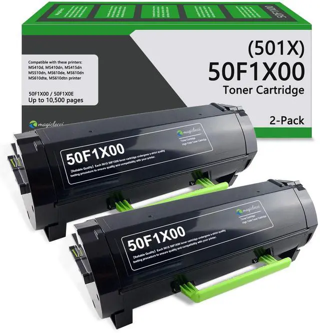 Main image of 50F1X00 Extra High Yield Black Toner Cartridge(2-Pack) Compatible Replacement for Lexmark 50F1X00 501X Toner Cartridge Work for MS410 MS510 MS610 MS415 MS610dn Printer