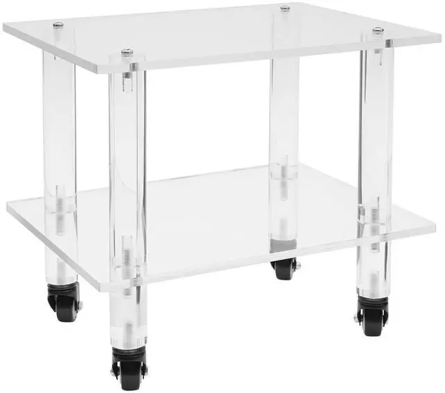 Main image of Printer Stand - Under Desk Printer Stand, Acrylic Printer Stand, Printer Desk with 4 Wheels & Lock Mechanism for Mini 3D Printer, Multifunctional Rolling Cart for Office & Home