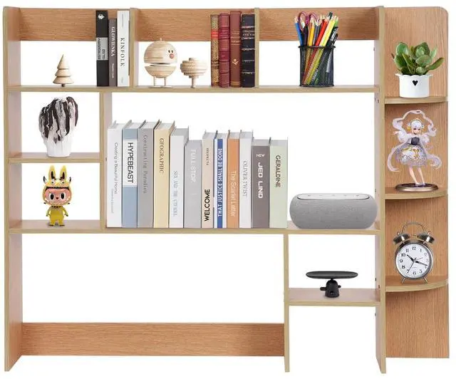 Main image of Desktop Bookshelf, 39.4" Desktop Organizer Shelf Desk Hutch for Computer Desk 2 Tier Desk Shelf Multifunctional Freestanding Storage Rack Display Shelf for Home Office Dorm
