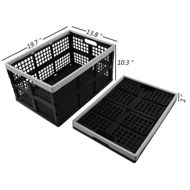 Alt view image 2 of 7 - 4-pack 42 Liter Collapsible Crates, Large Plastic Folding Storage Crates Bins