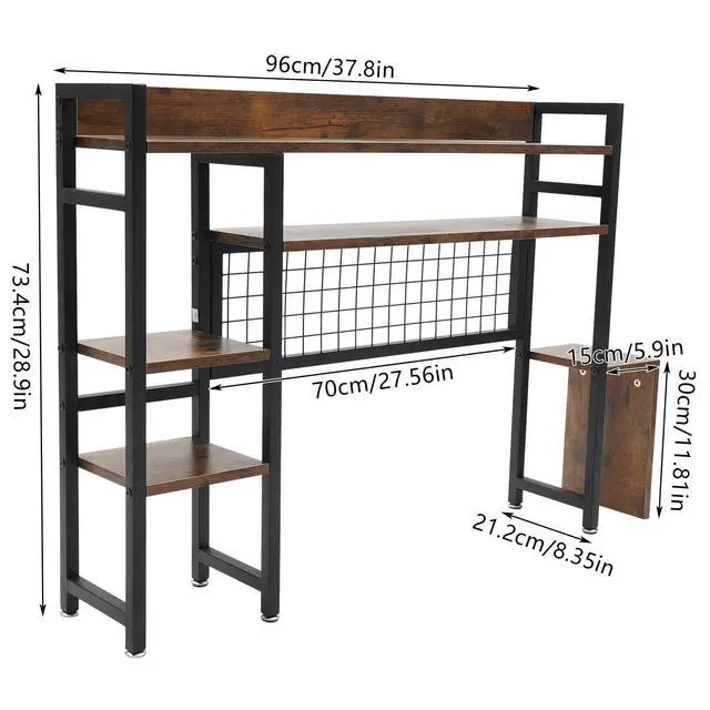 Alt view image 3 of 7 - Desktop Bookshelf Computer Desktop Bookshelf 2 Tier Countertop Hutch Display Shelf Desk Hutch Storage Organizer Multipurpose Countertop Display Shelf Bookcase Organizer for Home Office