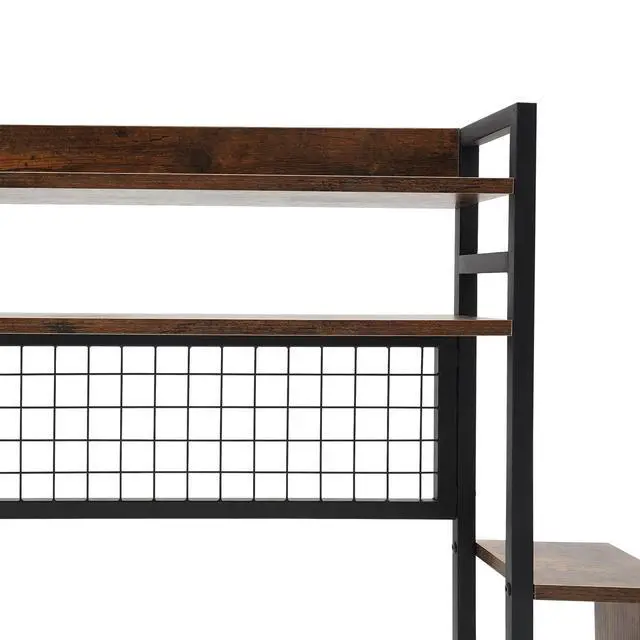 Alt view image 5 of 7 - Desktop Bookshelf Computer Desktop Bookshelf 2 Tier Countertop Hutch Display Shelf Desk Hutch Storage Organizer Multipurpose Countertop Display Shelf Bookcase Organizer for Home Office
