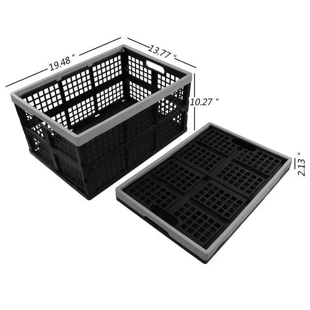 Alt view image 3 of 7 - Large Collapsible Storage Crates, 42 Liter Plastic Foldable Crate Bins Set of 4