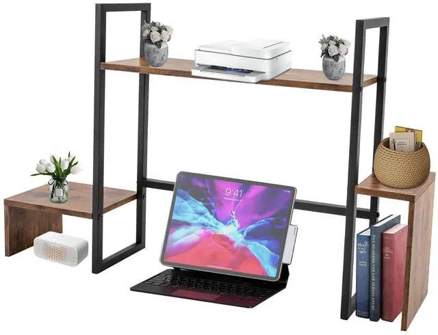 Main image of Desktop Bookshelf - Space Saving Computer Desk Organizer, Countertop Display Shelf for Office, Dorm & Small Spaces, Multi-Purpose Storage Shelf for Books, Plants & Decor