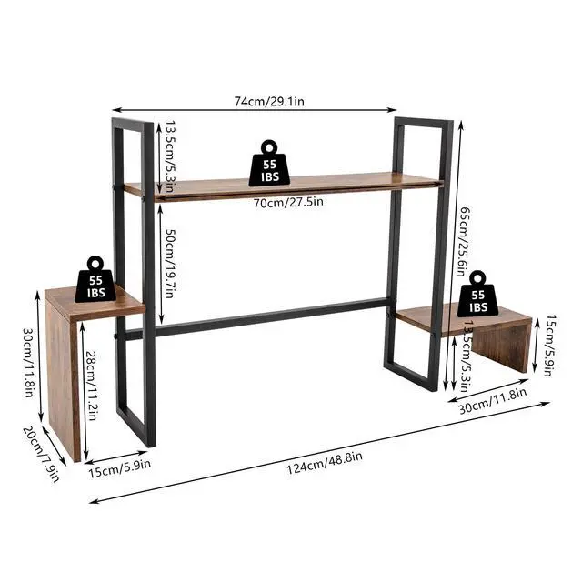 Alt view image 3 of 7 - Desktop Bookshelf - Space Saving Computer Desk Organizer, Countertop Display Shelf for Office, Dorm & Small Spaces, Multi-Purpose Storage Shelf for Books, Plants & Decor