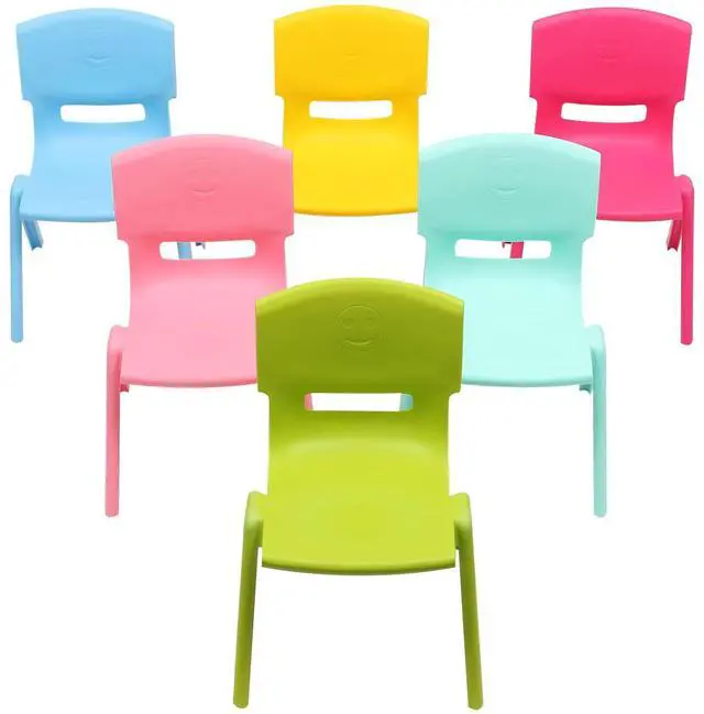 Main image of 6Pcs Colorful Stackable School Chairs, 11inch Seat Height Colorful Plastic Kids Classrooms Chairs for Kids Learning Indoor Outdoor for Home Preschool Daycare Center