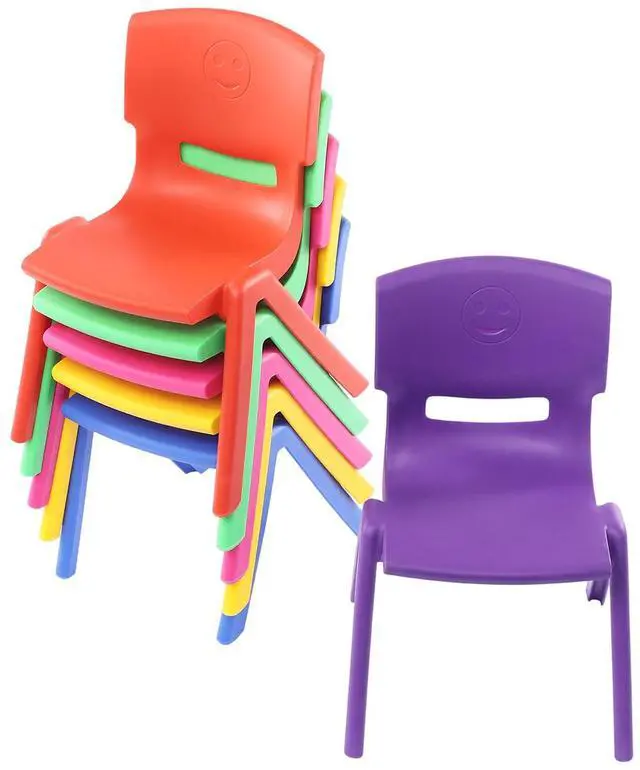 Main image of 6Pcs Stackable School Chairs, 11 inch Height Kids Colorful Plastic Stack Chair, Plastic Classrooms Chairs for School, Daycare, Children's Bedrooms, Preschools, 220lbs Capacity