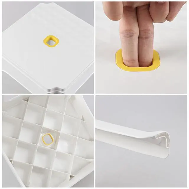 Alt view image 4 of 7 - 6 Pack White Plastic Portable Square Stacking Nesting Stools | 18.5 Inch stool, built-in yellow carry handle, lightweight portable structure, multi-use for home classroom office