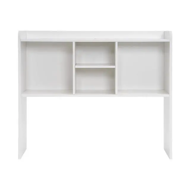 Alt view image 7 of 7 - Desktop Bookshelf, Desk Storage Hutch with 6 Shelves for Computer Desk, 3-Tier Display Organizer Rack with Adjustable Dividers for Office Home (White)