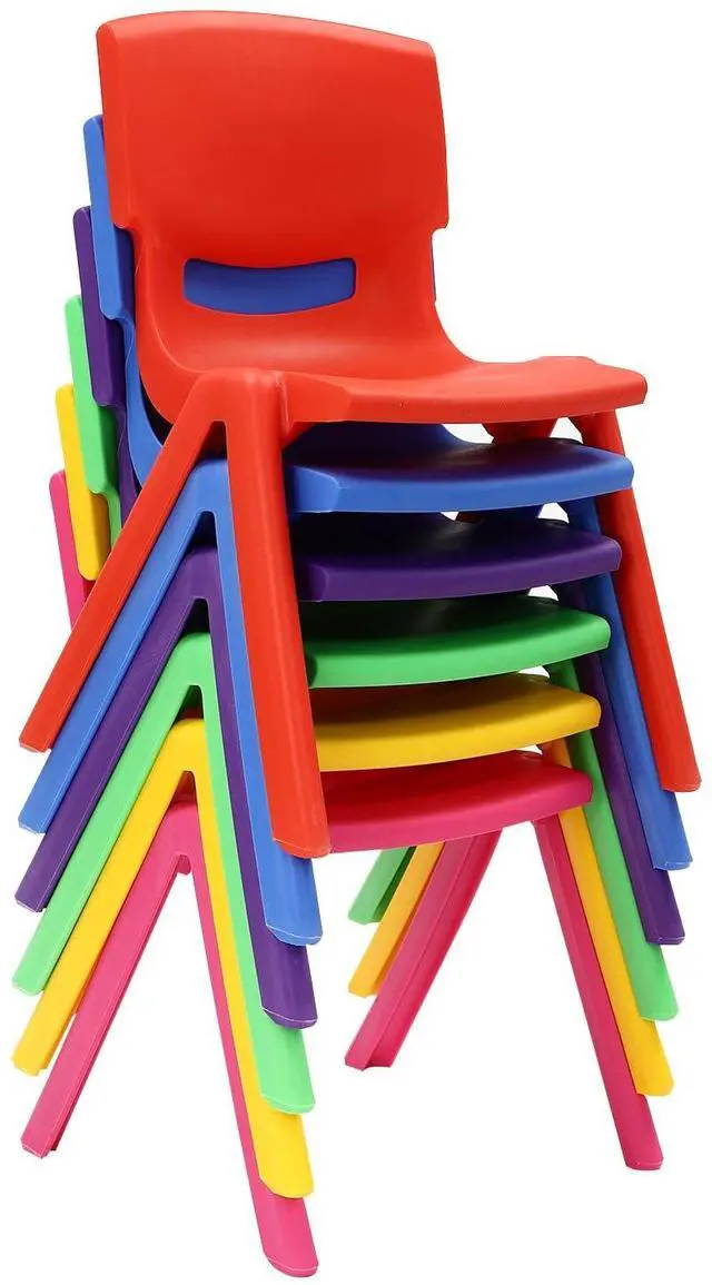 Main image of 6Pcs Stackable School Chairs, Plastic School Stack Chair Colorful Kids Plastic Chair for Toddlers Classroom Furniture School (Colorful 3, 21.65" H)