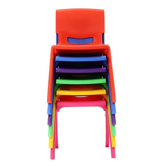 Alt view image 3 of 7 - 6Pcs Stackable School Chairs, Plastic School Stack Chair Colorful Kids Plastic Chair for Toddlers Classroom Furniture School (Colorful 3, 21.65" H)