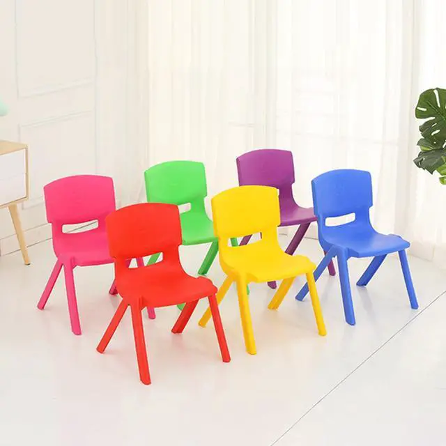 Alt view image 5 of 7 - 6Pcs Colorful Stackable School Chairs, Plastic Kids School Chair for Toddlers Stack Chairs with 11'' Seat Height Kids Flexible Seating for School Classroom Daycare Indoor Outdoor
