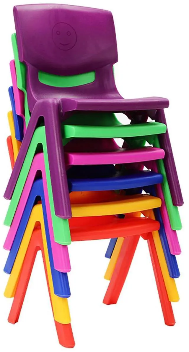 Main image of 6Pcs Stackable School Chairs, Plastic School Stack Chair Colorful Kids Plastic Chair for Toddlers Classroom Furniture School (Colorful 1, 20.47" H)