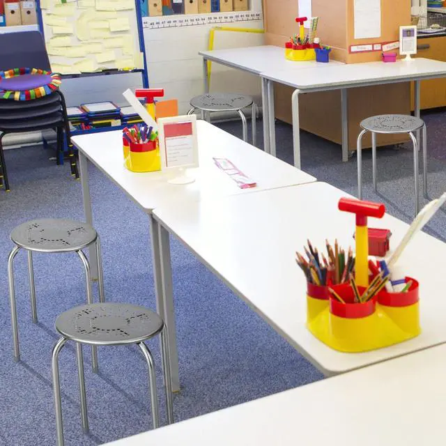 Alt view image 4 of 7 - Stackable Stools Set of 6, No Assembly 17.5" Height Stacking School Chairs for Kids Adults, Portable Metal Nesting Stools, Flexible Seating for Classroom Middle School, Office, Small Space