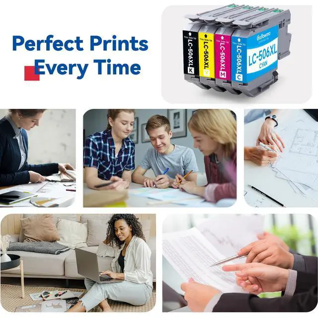 Alt view image 6 of 6 - LC506XL LC506 Ink Cartridges for Brother Printer LC 506 XL 506XL LC506XL Inks Cartridges Compatible for Brother MFC-J4355DW MFC-J4555DW MFC-J4557DW Series Printer (4-Pack High Yield, BK/C/M/Y)
