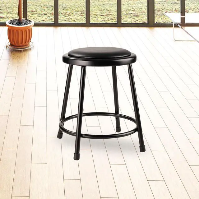 Alt view image 2 of 7 - 6418-10 NPS 18" Heavy Duty Vinyl Padded Steel Stool, Black