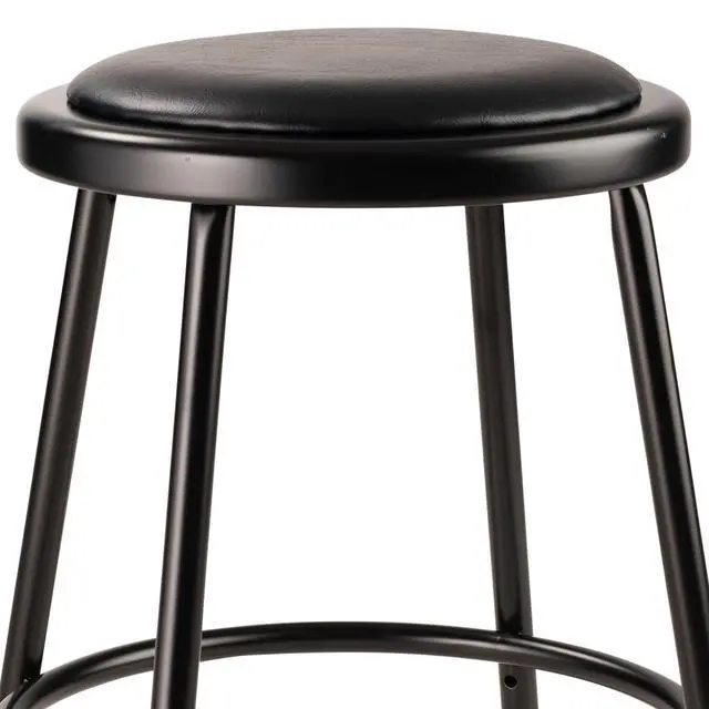 Alt view image 5 of 7 - 6418-10 NPS 18" Heavy Duty Vinyl Padded Steel Stool, Black