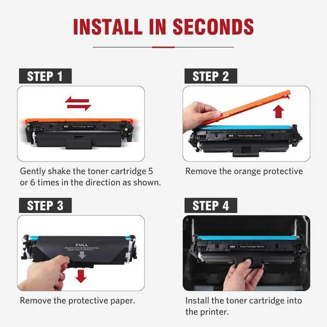 Alt view image 5 of 6 - 069 Black Toner Cartridge 2-Pack Replacement for Canon 069 069H | With-Chip Version Compatible for Canon Color ImageCLASS MF753Cdw MF751Cdw LBP674Cdw LBP674C MF750C LBP674C Series Printer