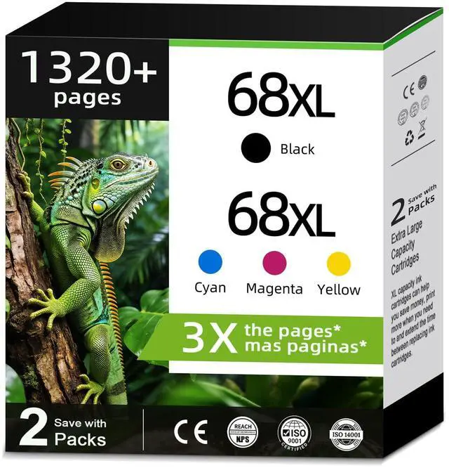 Main image of 68XL Ink Cartridges Black Color Combo Pack for HP 68 XL 68e Printers Replacement for HP68XL HP68 for Envy 6155e 6555e 6152e 6552e 6558e 6110e 6500e 6520 6520e 6530e 6531e 6532e 6165e 6110e 6110r 6120e