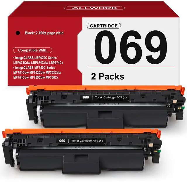 Main image of 069 Black Toner Cartridge 2-Pack Replacement for Canon 069 069H | With-Chip Version Compatible for Canon Color ImageCLASS MF753Cdw MF751Cdw LBP674Cdw LBP674C MF750C LBP674C Series Printer