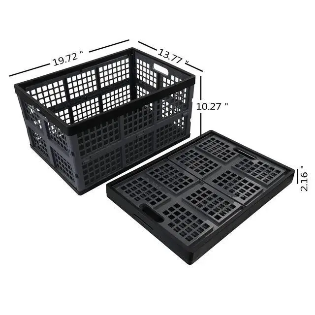 Alt view image 2 of 7 - 42 Liter Plastic Collapsible Storage Crate, Stacking Folding Crate, 4 Pack