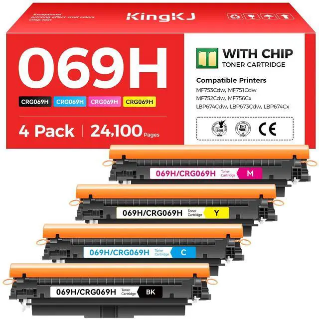 Main image of 069 069H Toner Cartridge Set High Capacity 4-Pack Compatible for Canon 069H 069 for Color imageclass MF753Cdw MF751Cdw LBP674Cdw LBP674C MF750C LBP673Cdw LBP674Cx MF752Cdw MF756Cx Printers lnk Black