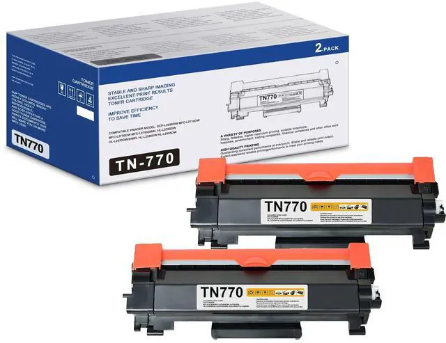 Main image of TN770 Toner Cartridge for Brother Printer - TN-770 Toner Compatible for HL-L2370DW, HL-L2370DW XL, MFC-L2750DW, MFC-L2750DW XL, TN770 2-Pack Super High Yield Black, (5,000 Pages/ Cartridge)