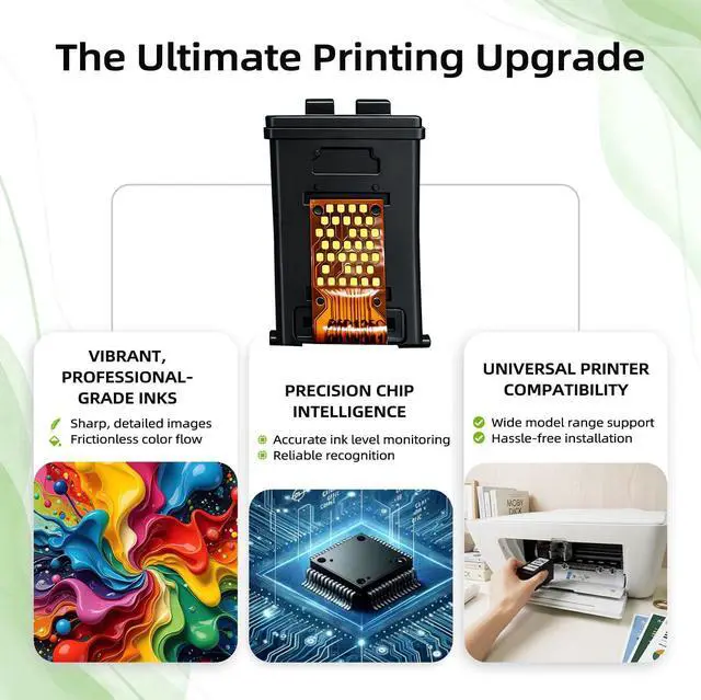 Alt view image 4 of 7 - 64xl Ink Cartridge Replacement for HP 64 hp64 XL (Black,2 Pack) for Envy Photo Series 7858 7855 7120 7155 7100 7158 7164 6255 6252 6232 7800 Inspire 7200e 7900e 7955e 7220 7221e Tango X Smart Printer