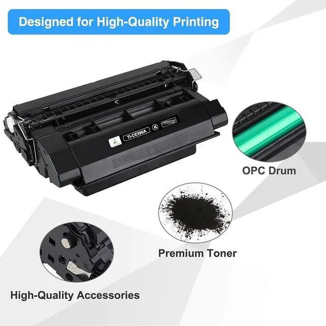 Alt view image 4 of 6 - CE390A 90A Black Toner Cartridge 2-Pack 90X CE390X M602 M601 | Compatible for HP 90A CE390A for HP LaserJet Enterprise 600 M601 M602 M603 M4555 MFP M602x M602n M603dn Printer Ink