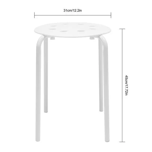 Alt view image 3 of 7 - 10 Pack White Plastic Stack Stools, 17.7 Inch Portable Plastic Stools, Backless Stackable Stools Set of 10, Stacking Round Stools for School Classroom and Office (10, White)