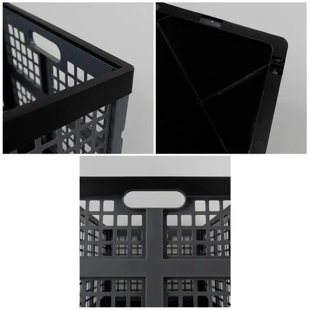 Alt view image 3 of 7 - 42 Liter Plastic Collapsible Storage Crate, Stacking Folding Crate, 4 Pack