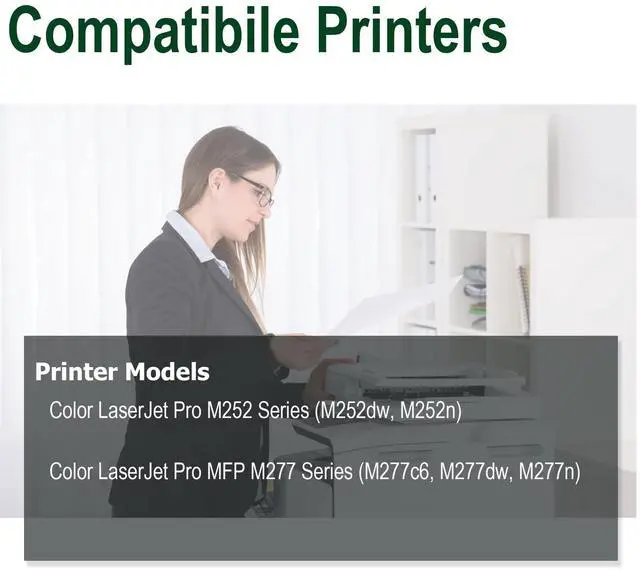 Alt view image 2 of 6 - 201A 201X Black High-Capacity Toner Cartridge for HP 201X CF400X CF400A | Compatible for HP Color LaserJet Pro MFP M277dw M252dw M277c6 M252 M277 Series Printer (2 Pack)