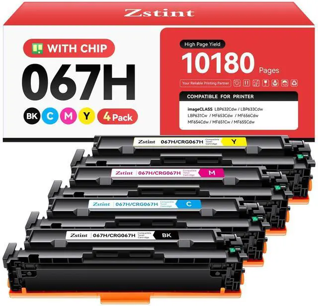 Main image of 067H 067 Toner Cartridge Set 4-Pack MF656Cdw MF654Cdw High Capacity Black Cyan Magenta Yellow Compatible for Canon 067 067H Works for Color imageCLASS LBP632Cdw LBP633Cdw MF652Cdw MF653Cdw Printer Ink