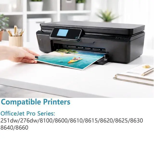 Alt view image 2 of 7 - 950XL 951XL Ink Cartridges Compatible Replacement for HP 950 951 XL Combo Fit for OfficeJet Pro 8600, 8610, 8615, 8620, 8625, 8630, 8640, 8660, 8100, 8110, 251DW, 276DW Printers (4-Pack, C/Y/M/K)