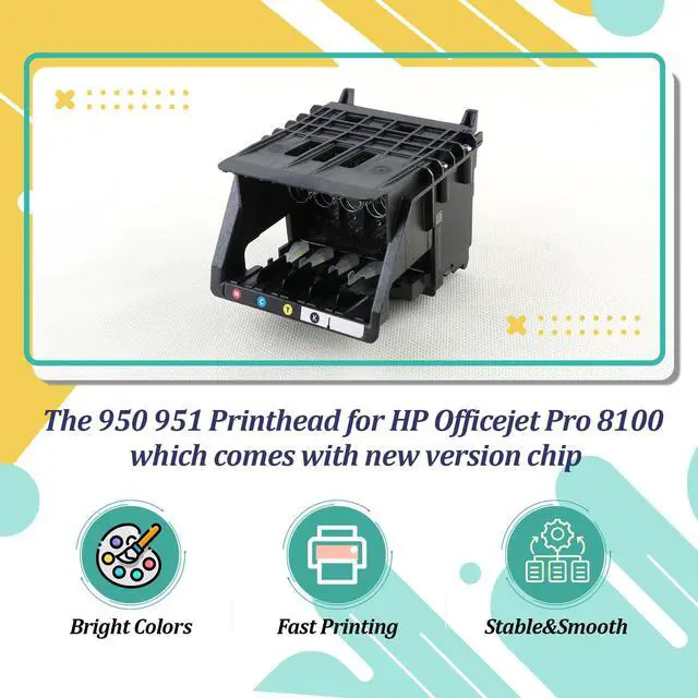 Alt view image 4 of 7 - 951 950 Printhead Replacement for HP Officejet Pro 8610 8600 Printhead for HP Officejet Pro 8100 8620 8630 8660 8625 8635 8640 8650 251DW 276DW Printer Replacement Accessories (with Chip)