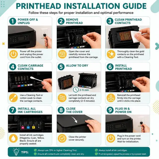 Alt view image 6 of 7 - 951 950 Printhead Replacement for HP Officejet Pro 8610 8600 Printhead for HP Officejet Pro 8100 8620 8630 8660 8625 8635 8640 8650 251DW 276DW Printer Replacement Accessories (with Chip)