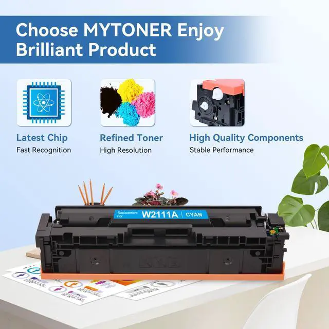 Alt view image 4 of 7 - 206A Toner Cartridges 4 Pack High Yield for M283fdw M283cdw M255dw | With Chip, Replacement for HP 206X W2110A W2110X, Compatible with Color LaserJet Pro M255 MFP M282 M283 Series Printer