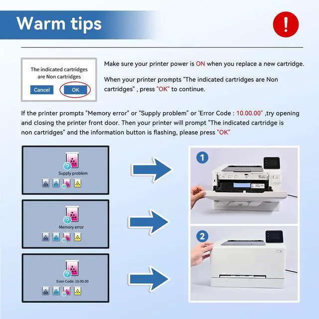Alt view image 6 of 7 - 206X Toner Cartridges 4 Pack High Yield for M283fdw M283cdw M255dw | With Chip, Replacement for HP 206A W2110A W2110X, Compatible with Color LaserJet Pro M255 MFP M282 M283 Series Printer