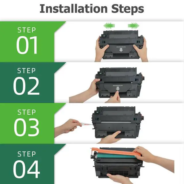 Alt view image 6 of 7 - CE255A 55A Black Toner Cartridge for HP 55X CE255X P3015 M521dn 2 Pack | Compatible for HP 55A CE255A LaserJet P3015 for P3011 P3015d P3015x P3015dn P3016 Pro 500 MFP M521dn M521dw M521 Printer