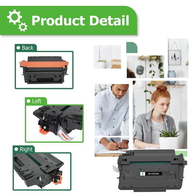Alt view image 5 of 6 - CE255X 55X Toner Cartridge Black P3015 M521dn CE255A 55A 2 Pack High Yield | Compatible for HP LaserJet P3015 Toner P3011 P3015d P3015x P3015dn P3016 Pro 500 MFP M521dw M521 M525 Printer (2-Pack)