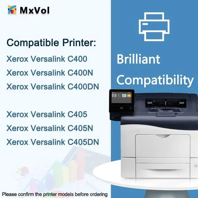 Alt view image 2 of 6 - VersaLink C400 C405 Toner Cartridge Replacement for Xerox C400 C405, 4-Pack | High-Yield Versa Link C400 C405 C400D C400DN C405N C405DN Printer Ink 106R03512 106R03514 106R03515 106R03513, 4 Color Set
